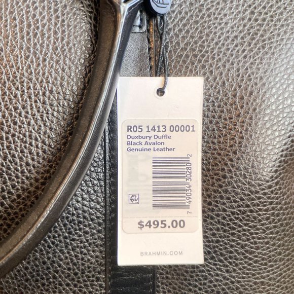 NWT BRAHMIN Duxbury Duffle in Black Avalon Genuine Leather - Picture 4 of 12